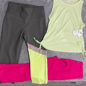 Women’s exercise clothes. Old Navy, Xersion, RBX